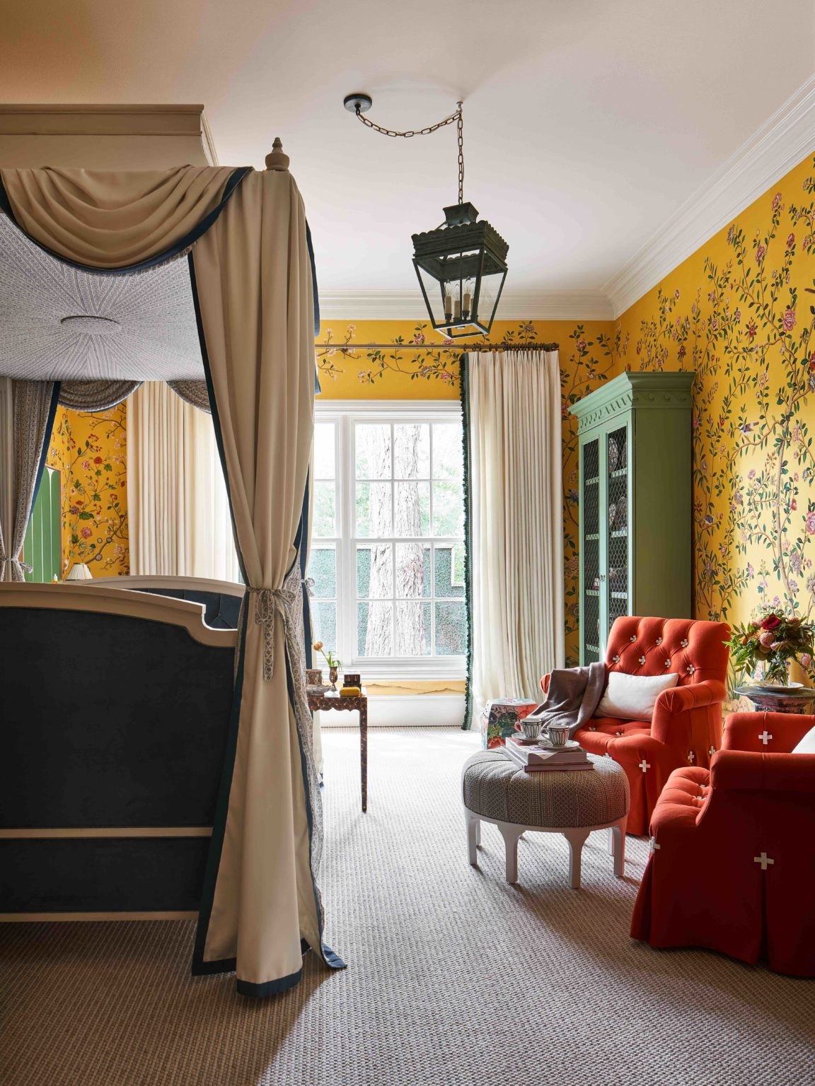 Room at the Kips Bay Decorator Show House Dallas, upholstery by M&M Upholstery for Dina Bandman Interiors