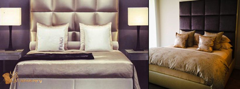 Upholstered beds and headboards — upholstered by M&M Upholstery, Dallas